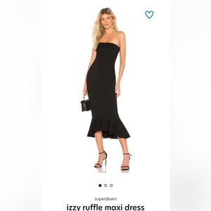 WORN 1x Superdown Izzy ruffle maxi dress, black